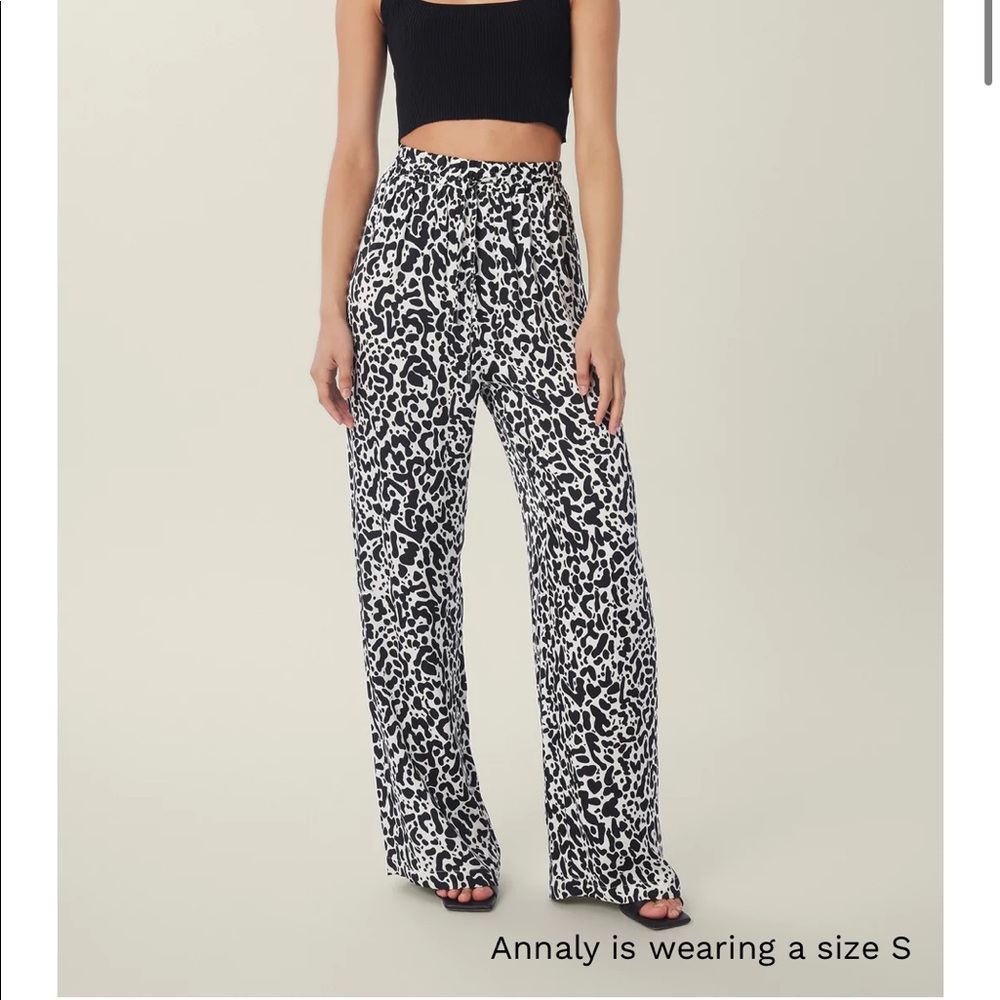 LITA by Ciara Fluid Print Pants Viscose Rayon Cheetah Print